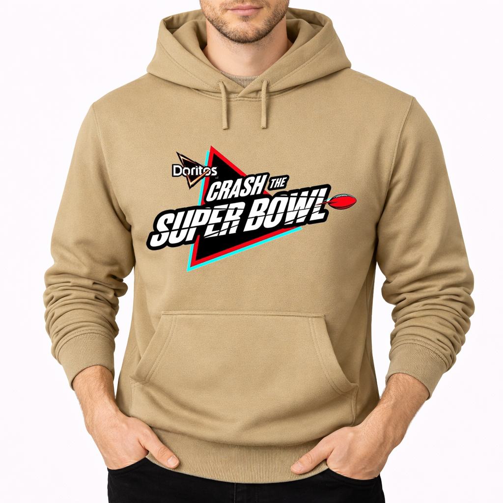 Men's Crash The Super Bowl Pullover Hoodie - Tan