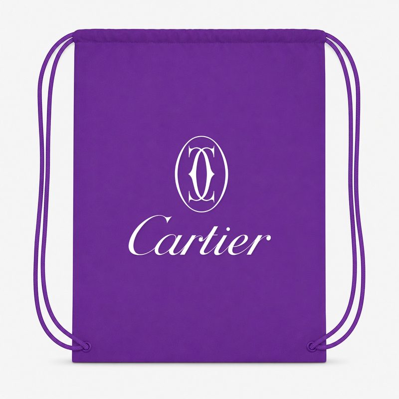 Cartier White Drawstring Bag - Purple