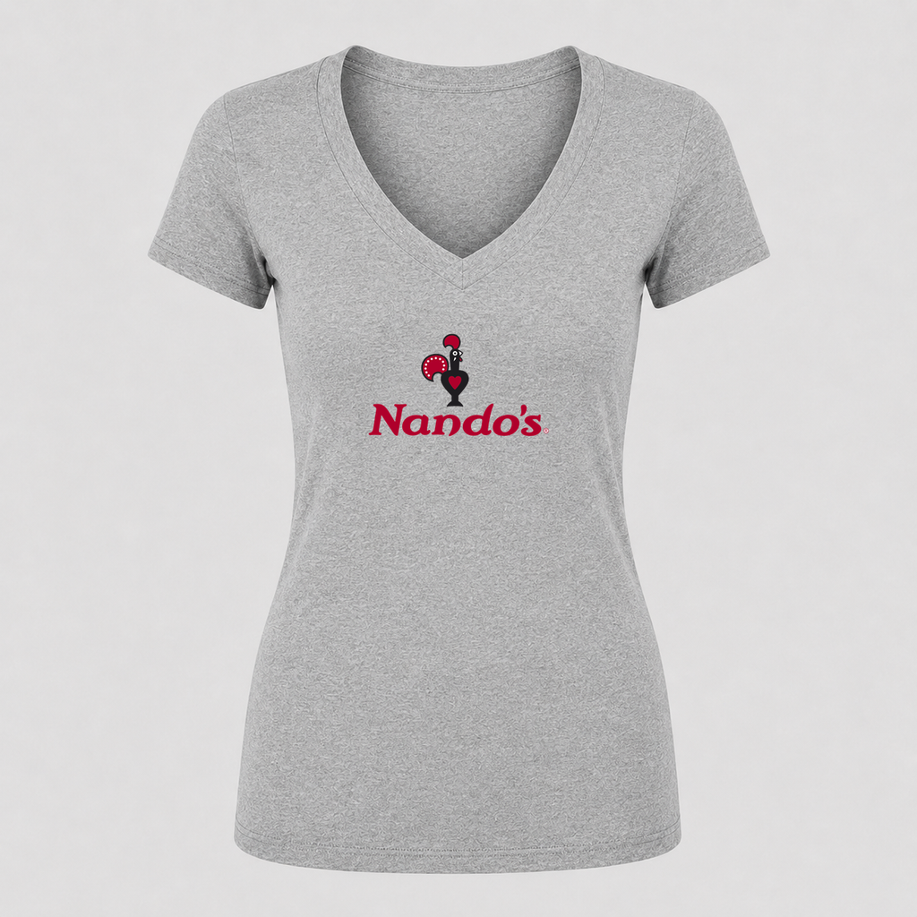Women's Nando’s V Neck T-Shirt in gray