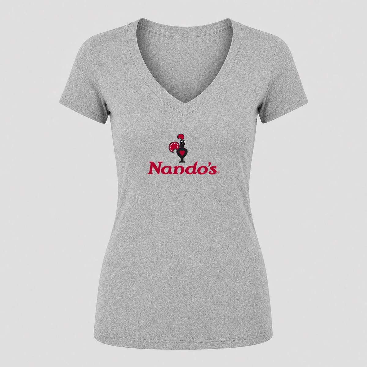 Women's Nando’s V Neck T-Shirt in gray
