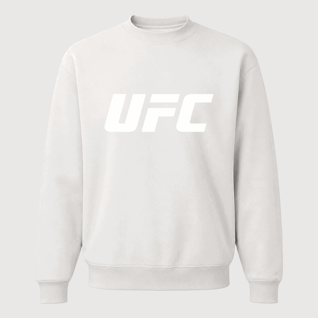 Men's UFC White Logo Crewneck Sweatshirt - White