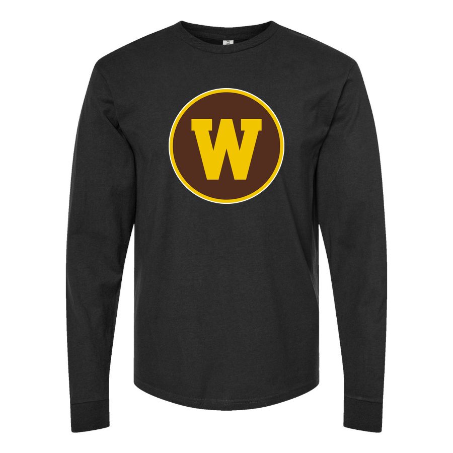 Men's Western Michigan Broncos Logo Long sleeves Cotton Blend T-Shirt - Black