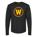 Men's Western Michigan Broncos Logo Long sleeves Cotton Blend T-Shirt - Black