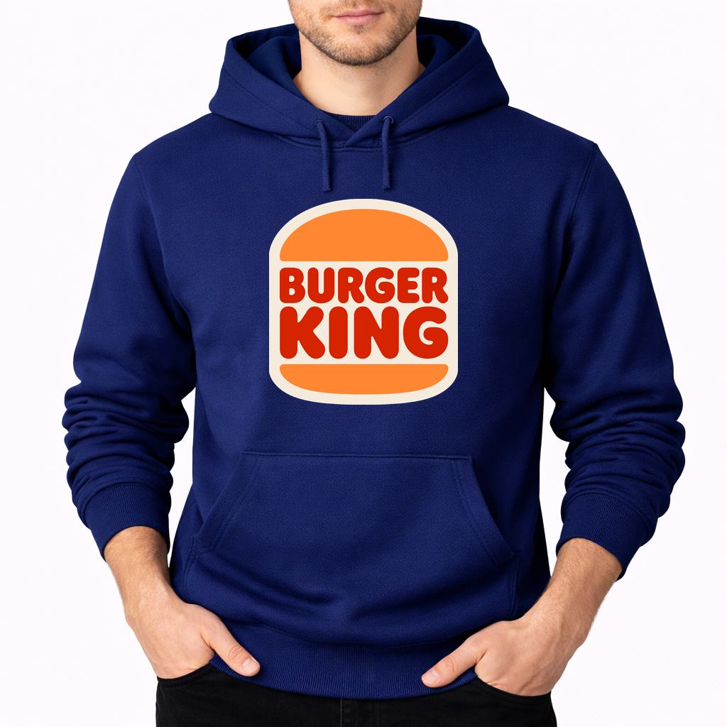 Men's Burger King Pullover Hoodie - Navy