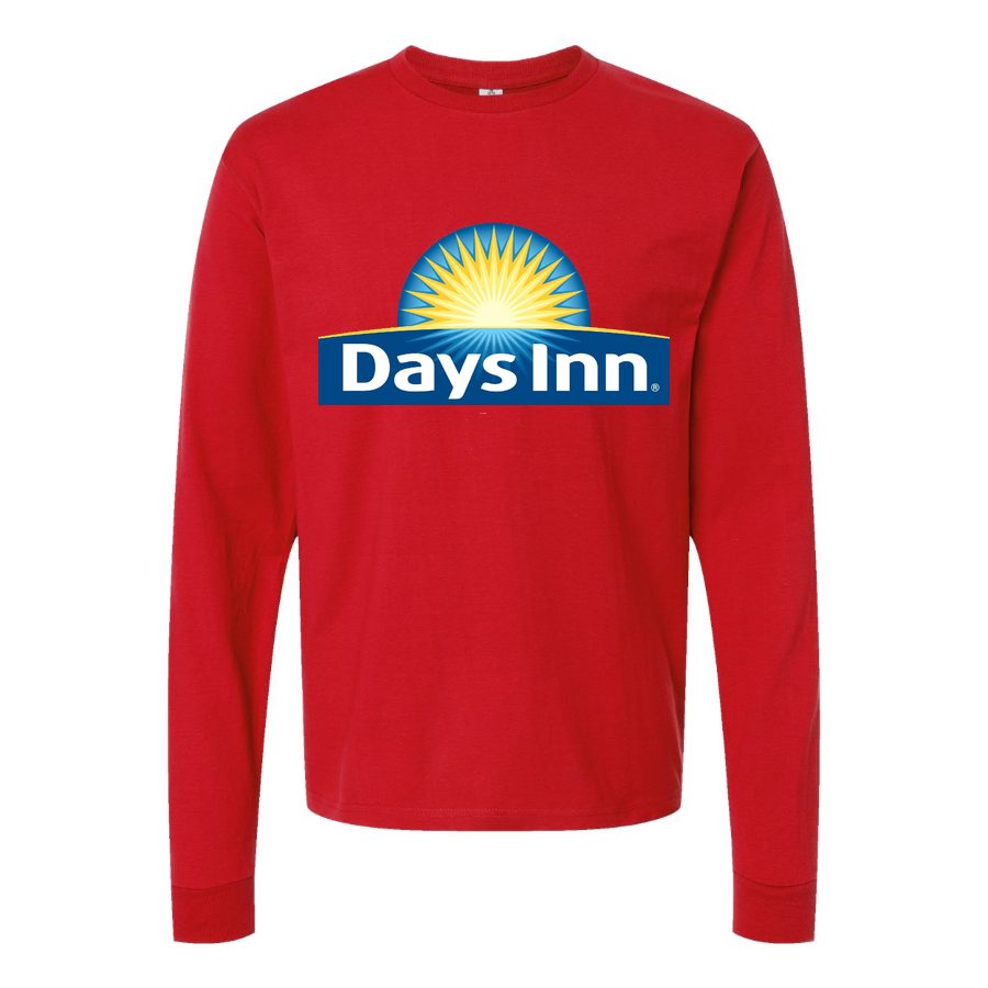 Men's Days Inn Long sleeves Cotton Blend T-Shirt - Red