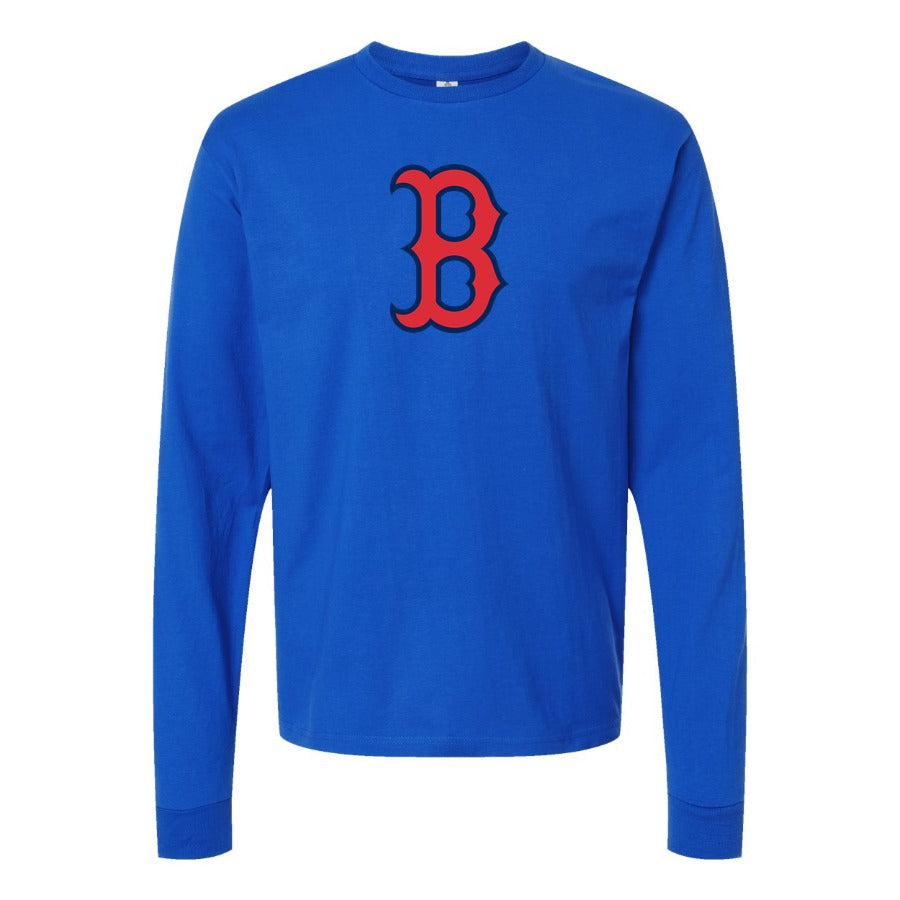 Men's Boston Red Sox Long sleeves Cotton Blend T-Shirt - Blue