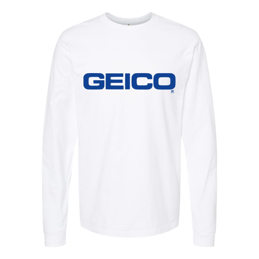 Men's Geico Long sleeves Cotton Blend T-Shirt - White