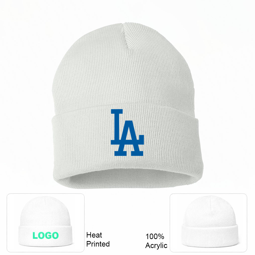 MLB Los Angeles Dodgers Beanie Hat - White