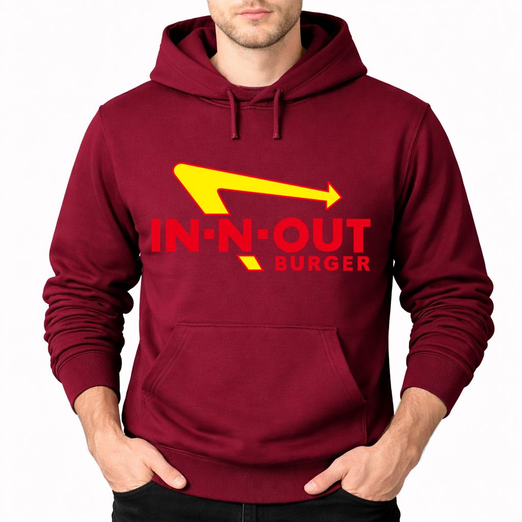 Men's In-N-Out Burger Pullover Hoodie - Burgundy