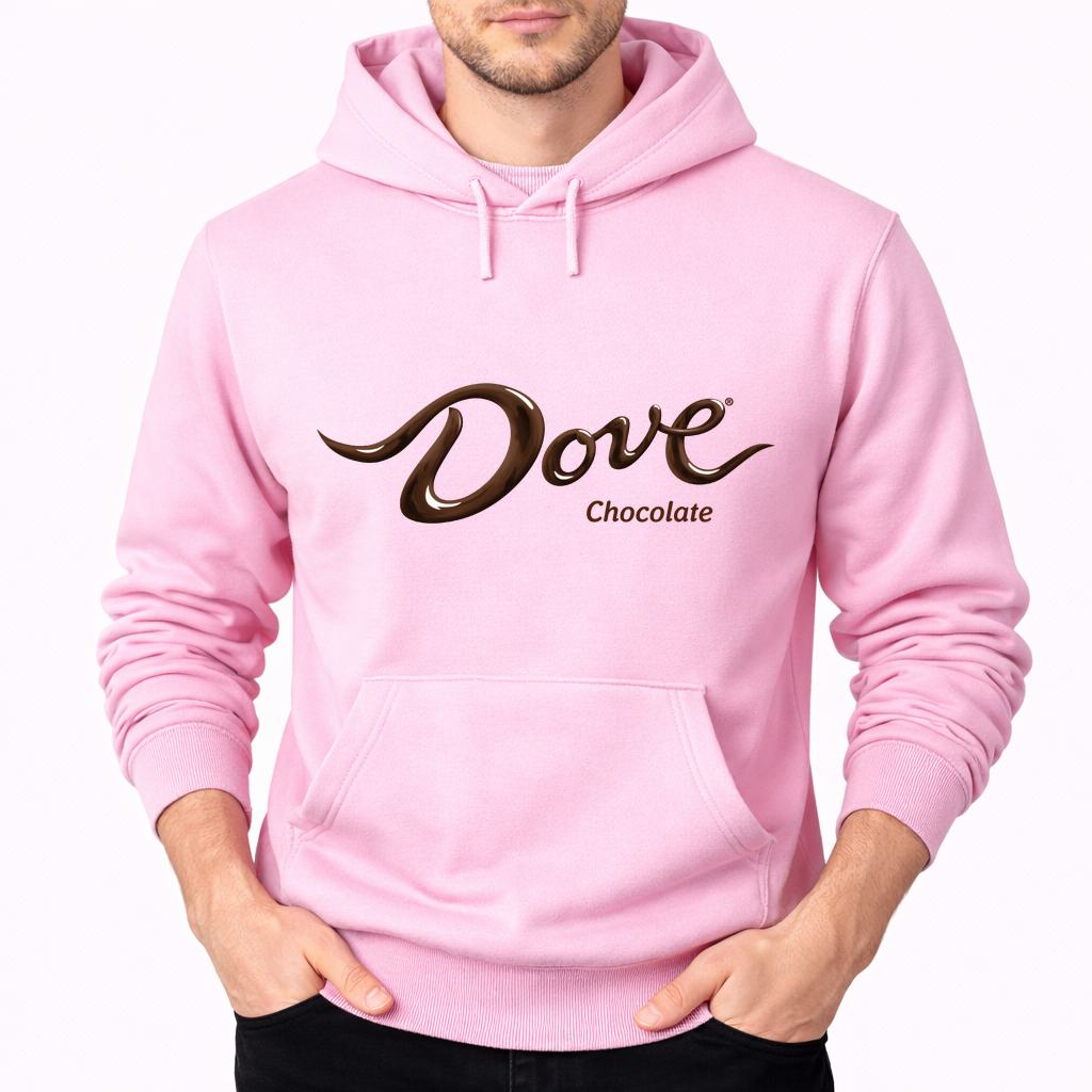 Men's Dove Chocolate Food Pullover Hoodie - Pink