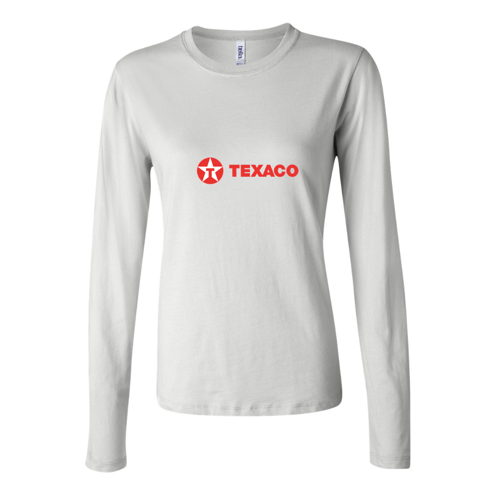 Women's Texaco Logo 1536x864 Long Sleeve T-Shirt - White