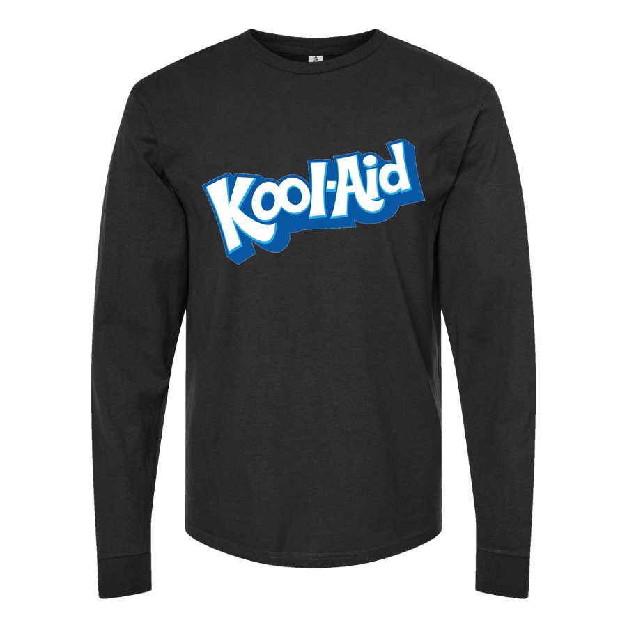 Men's Kool aid brand logo Long sleeves Cotton Blend T-Shirt - Black