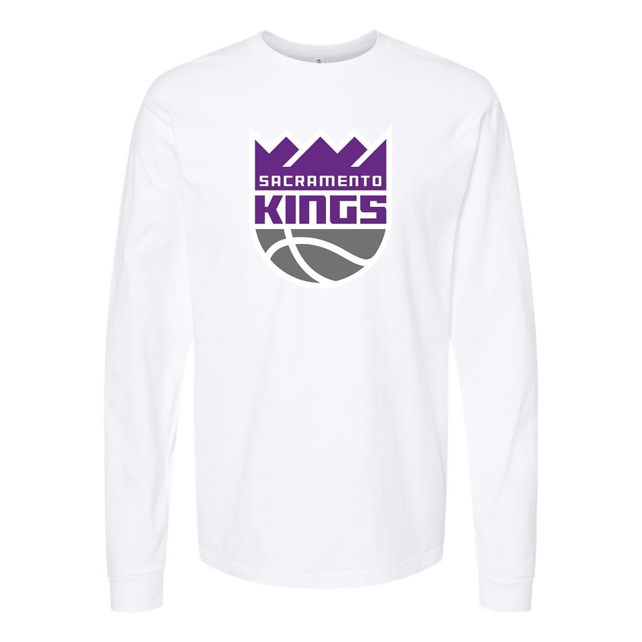 Men's Sacramento Kings Long sleeves Cotton Blend T-Shirt - White