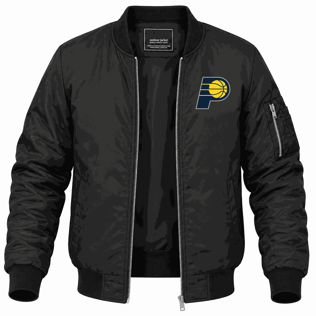 Men's Indiana Pacers Lightweight Bomber Jacket - Black