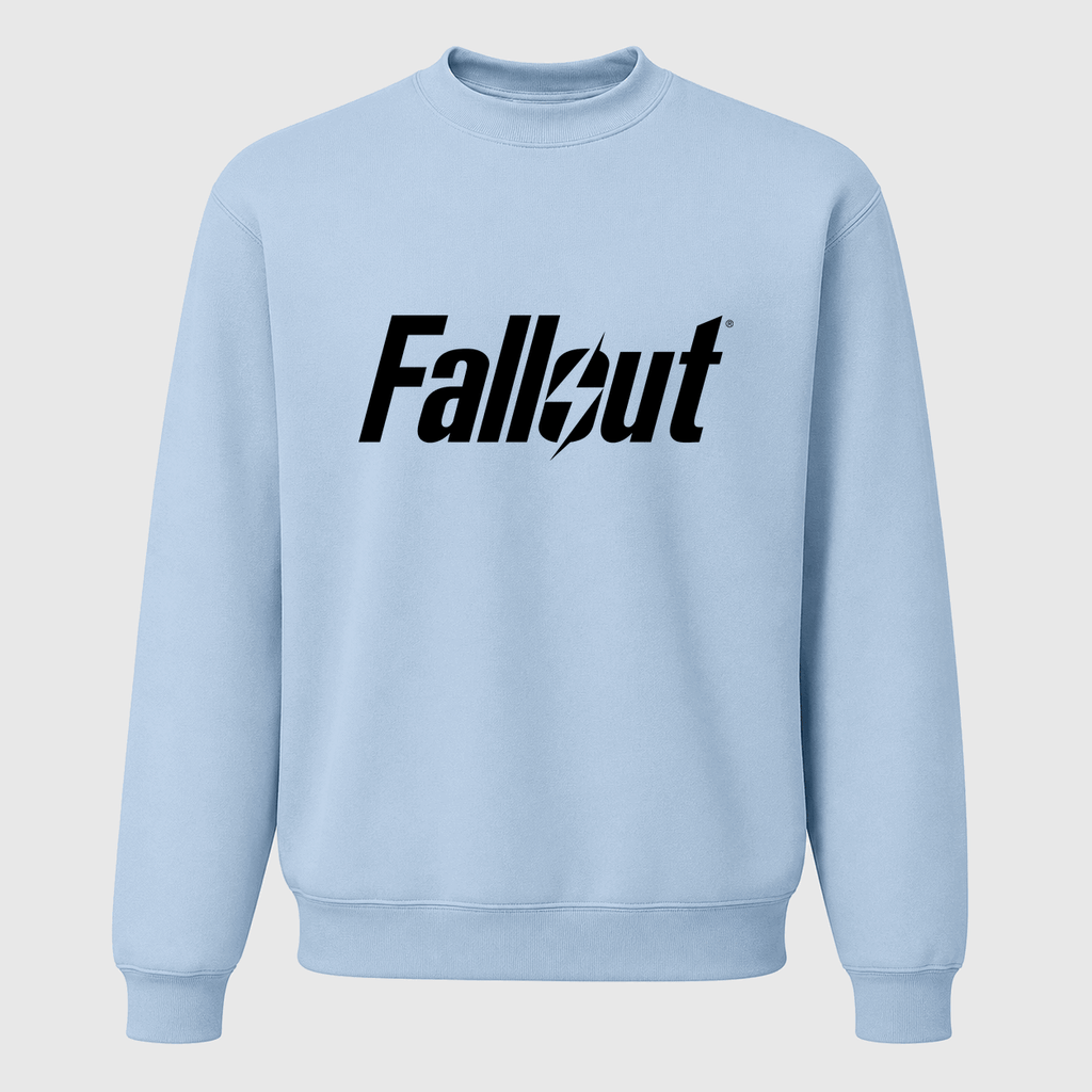 Men's Fallout Black Logo Crewneck Sweatshirt - Sky Blue