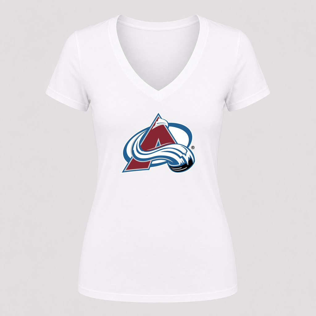 Women's Colorado Avalanche V Neck T-Shirt in white