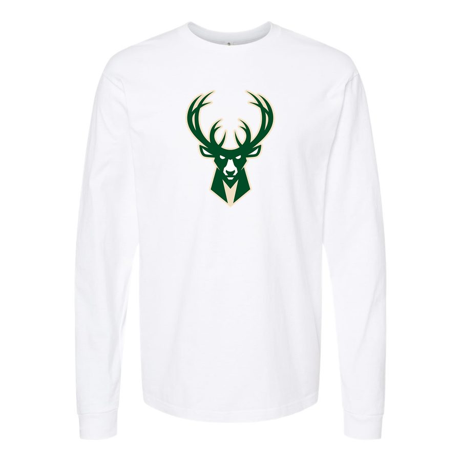 Men's Milwaukee Bucks Long sleeves Cotton Blend T-Shirt - White
