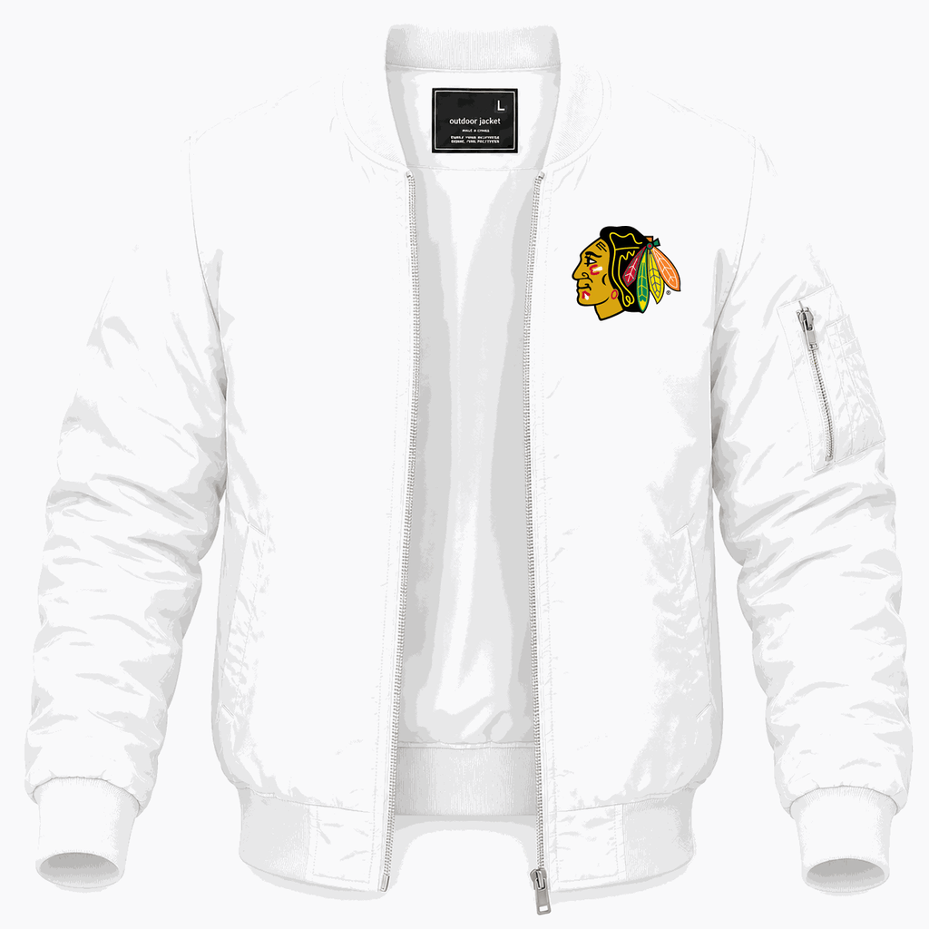 Men's Chicago Blackhawks Lightweight Bomber Jacket - White