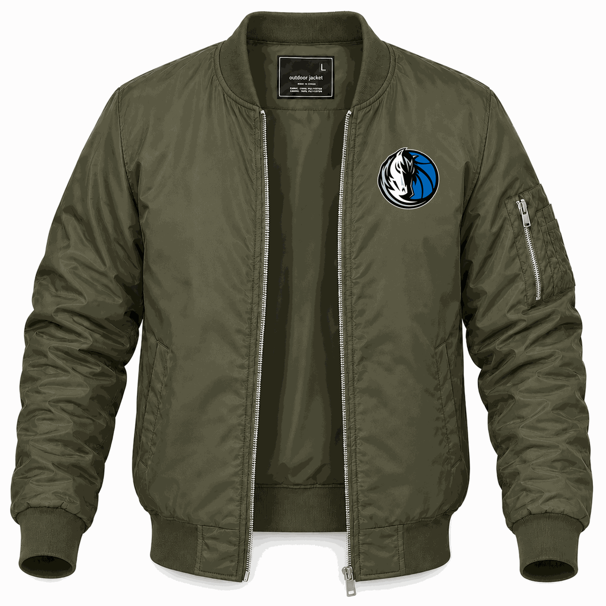 Men's Dallas Mavericks Lightweight Bomber Jacket - Army Green