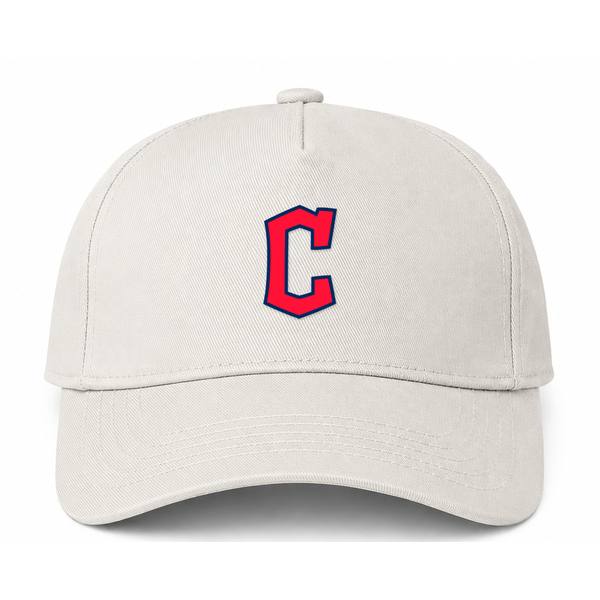 Cleveland Guardians MLB Logo Beige Dad Baseball Cap Hat