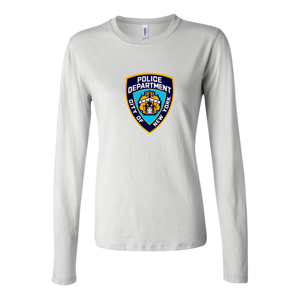Women's NYPD Logo 1536x864 1 Long Sleeve T-Shirt - White