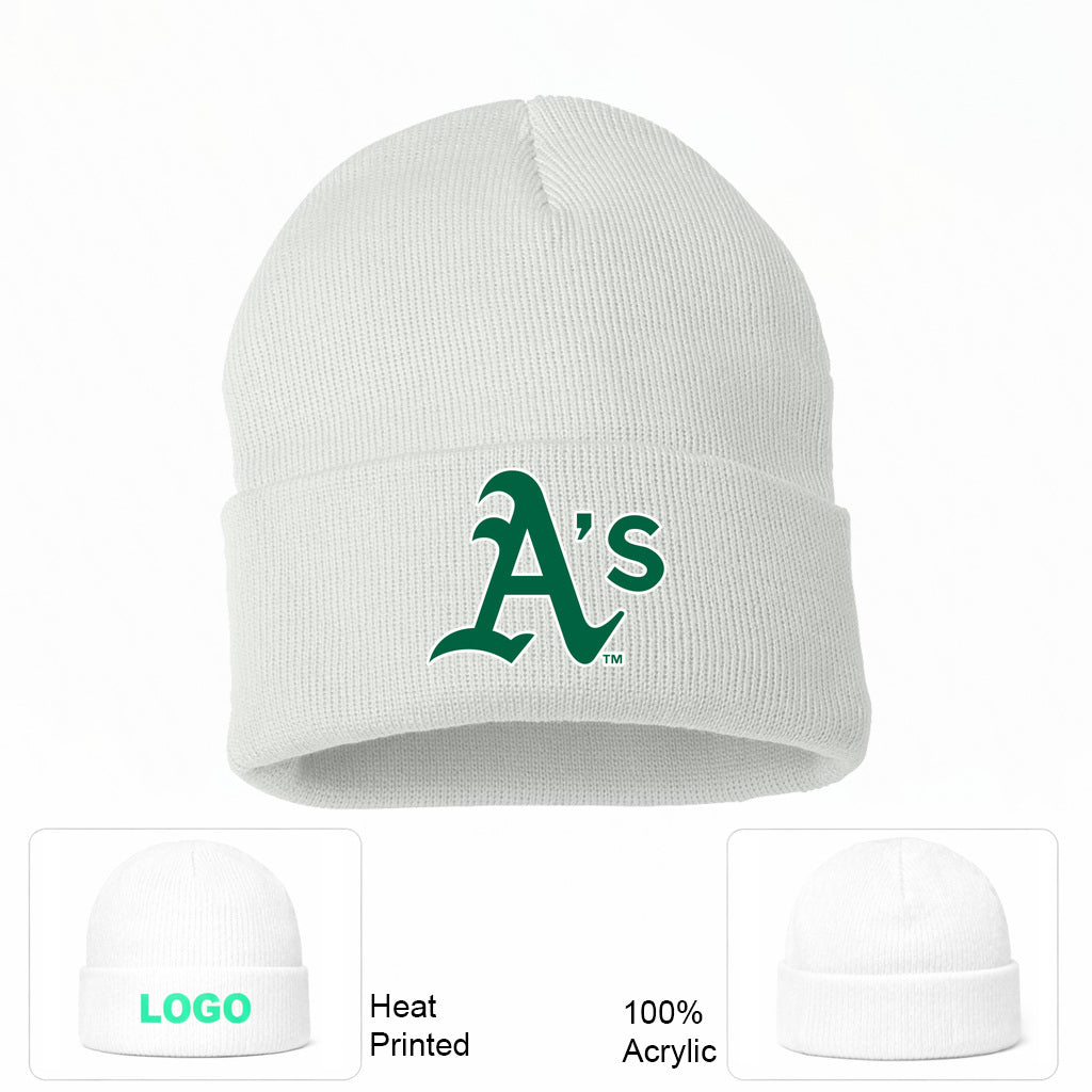 MLB Oakland Athletics Beanie Hat - White