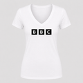 Women's BBC V Neck T-Shirt in white