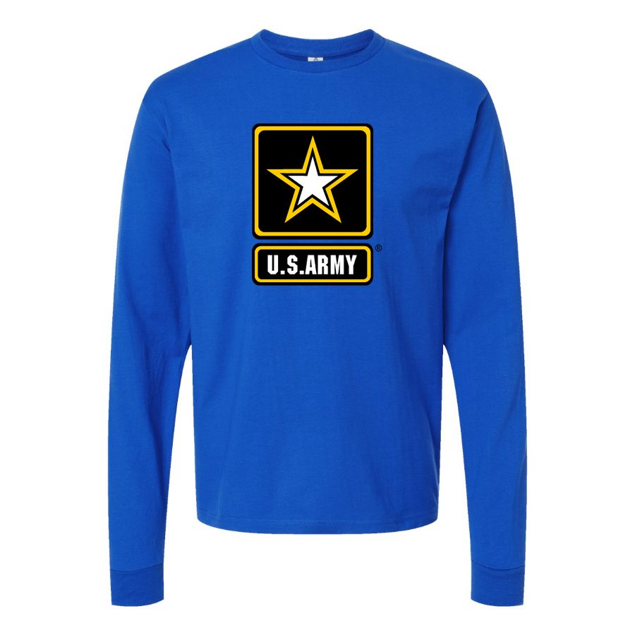 Men's U.S. Army Long sleeves Cotton Blend T-Shirt - Blue