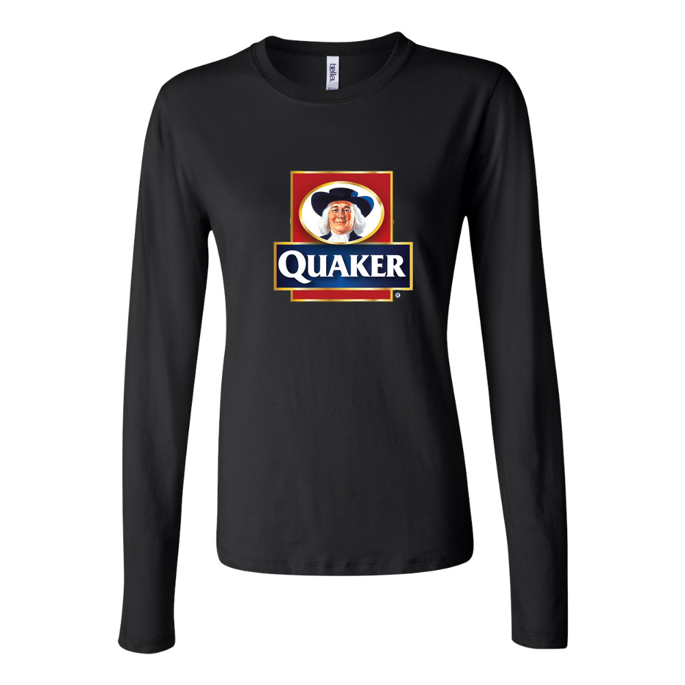 Women's Quaker Logo food Long Sleeve T-Shirt - Black