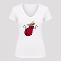 Women's Miami Heat V Neck T-Shirt in white