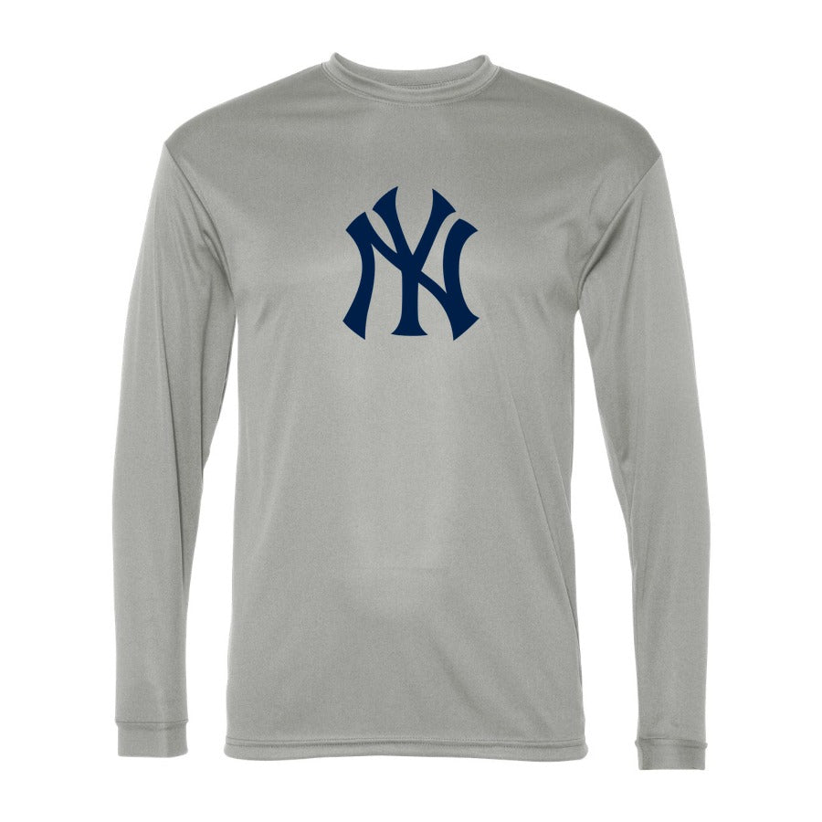 Men's New York Yankees Polyester Long Sleeve T-Shirt - Gray