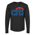 Men's citi bank Logo Long sleeves Cotton Blend T-Shirt - Black