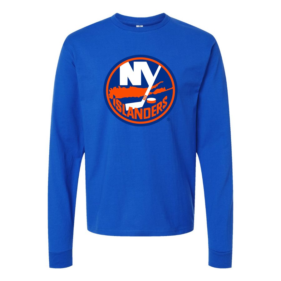 Men's New York Islanders Long sleeves Cotton Blend T-Shirt - Blue