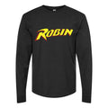 Men's robin-logo-png-transparent Long sleeves Cotton Blend T-Shirt - Black
