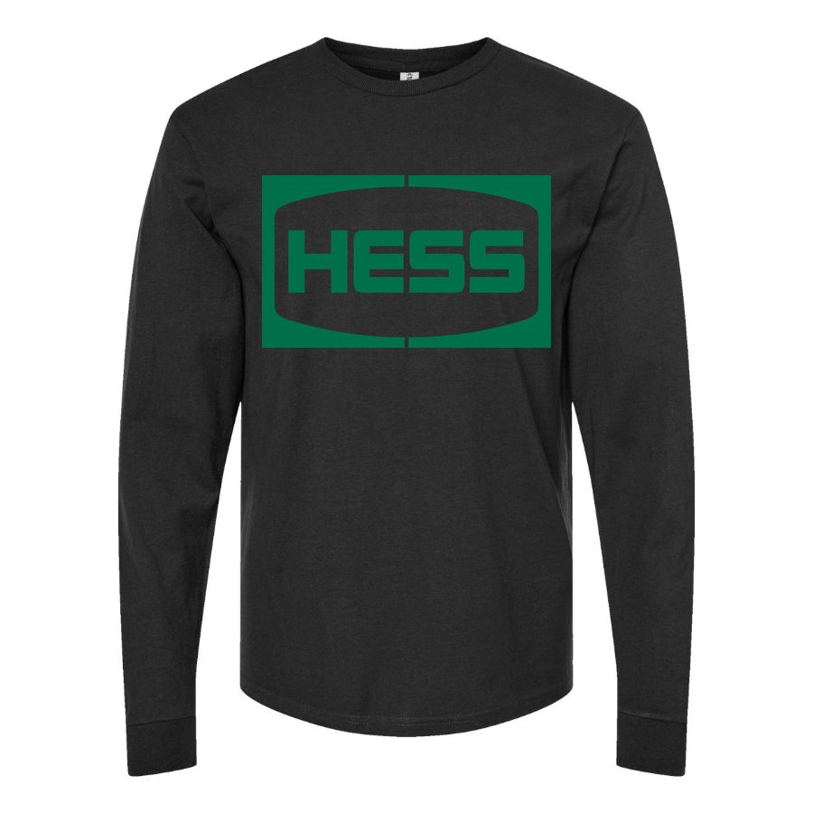 Men's Hess-Logo Long sleeves Cotton Blend T-Shirt - Black