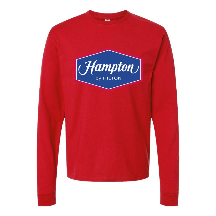 Men's Hampton Long sleeves Cotton Blend T-Shirt - Red