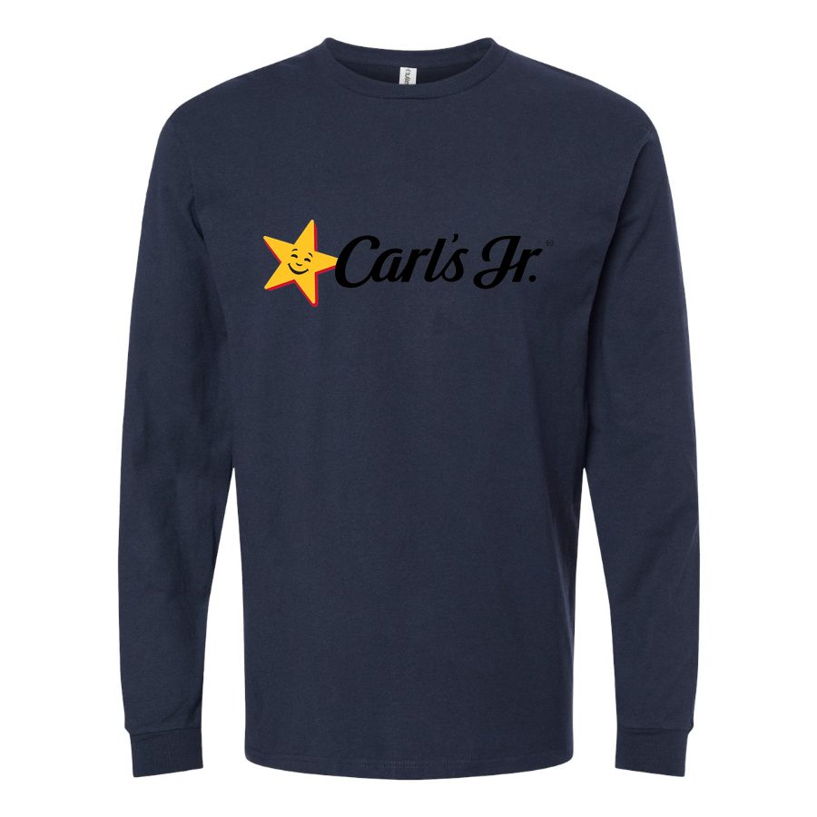Men's Logo-Carls-Jr.-1536x864 Long sleeves Cotton Blend T-Shirt - Navy