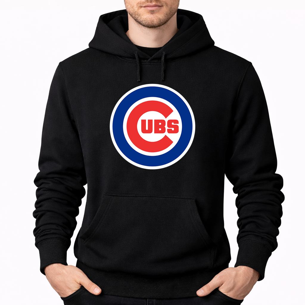 Men's Chicago Cubs Pullover Hoodie - Black
