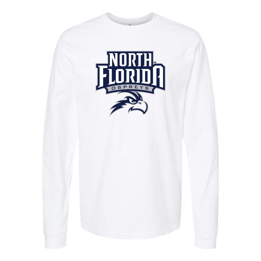 Men's UNF Ospreys Logo Long sleeves Cotton Blend T-Shirt - White