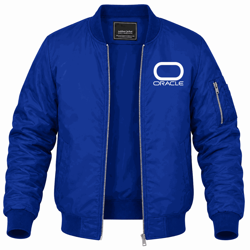 Men's Oracle White Lightweight Bomber Jacket - Blue