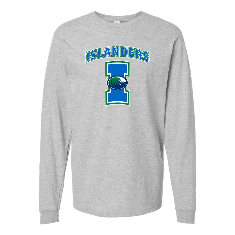 Men's Texas AM CC Islanders Logo Long sleeves Cotton Blend T-Shirt - Gray