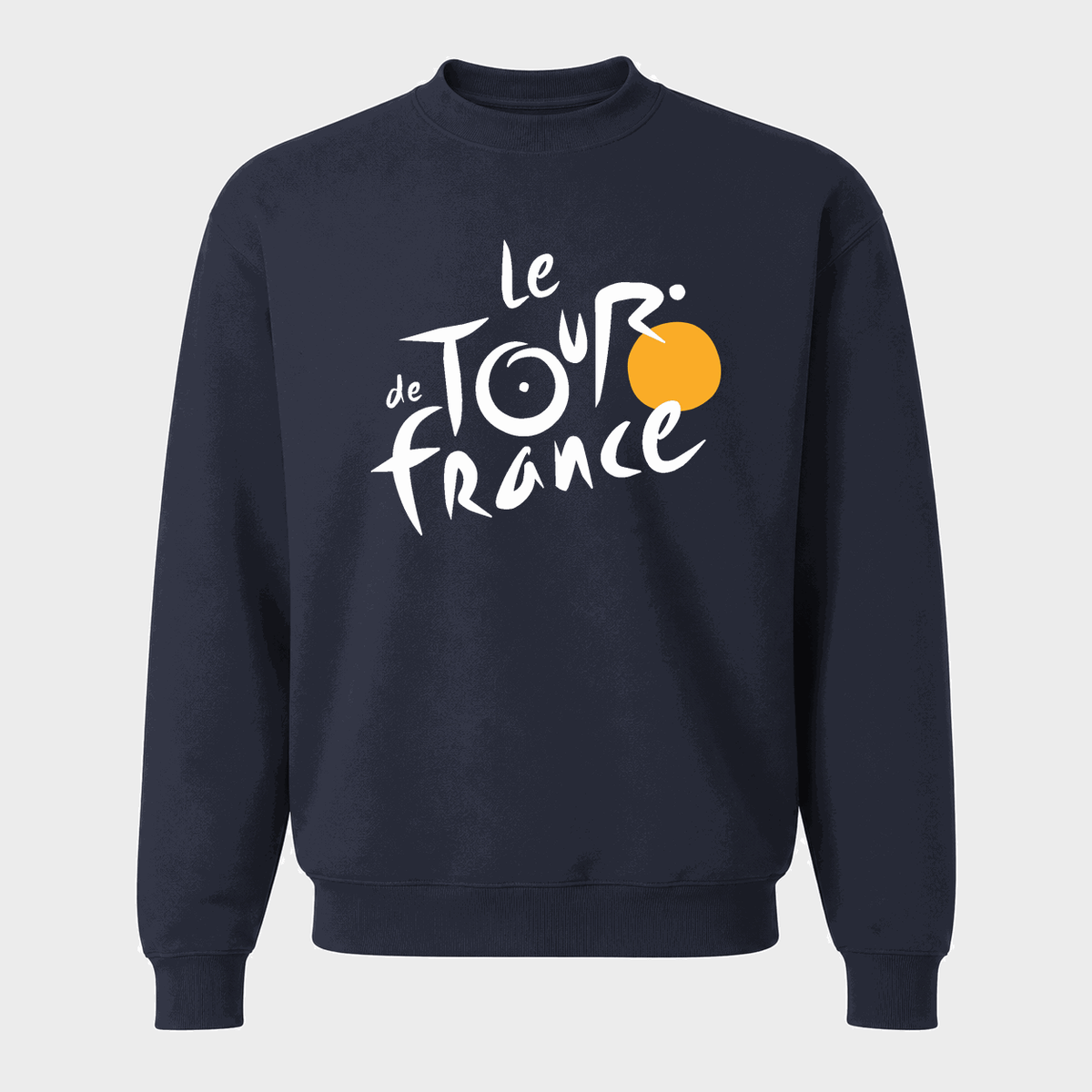 Men's Tour de France White Logo Crewneck Sweatshirt - Navy