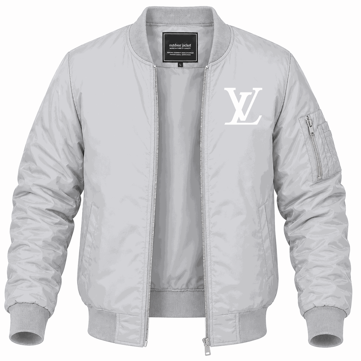Men's Louis Vuitton white Lightweight Bomber Jacket - Gray
