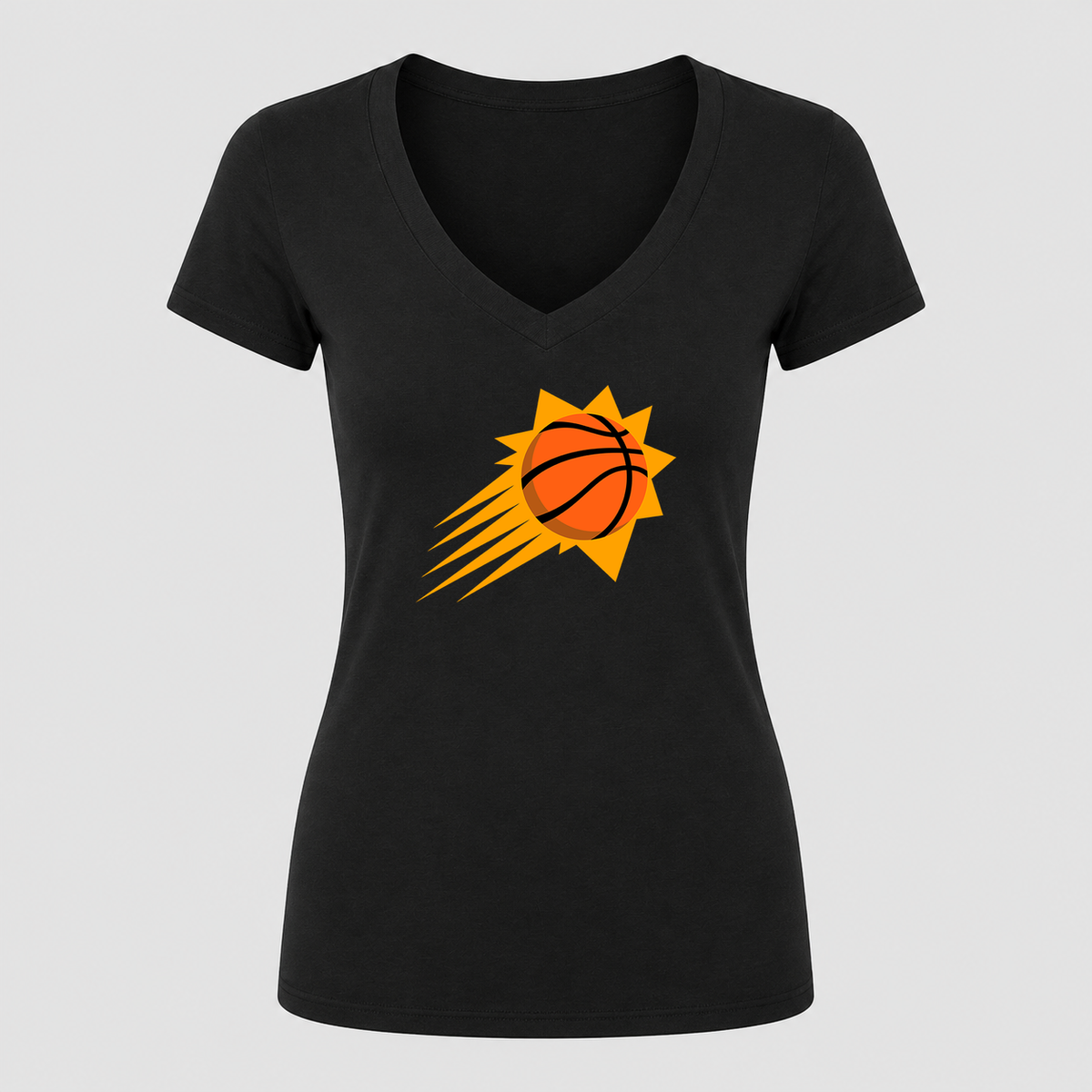 Women's Phoenix Suns V Neck T-Shirt in black