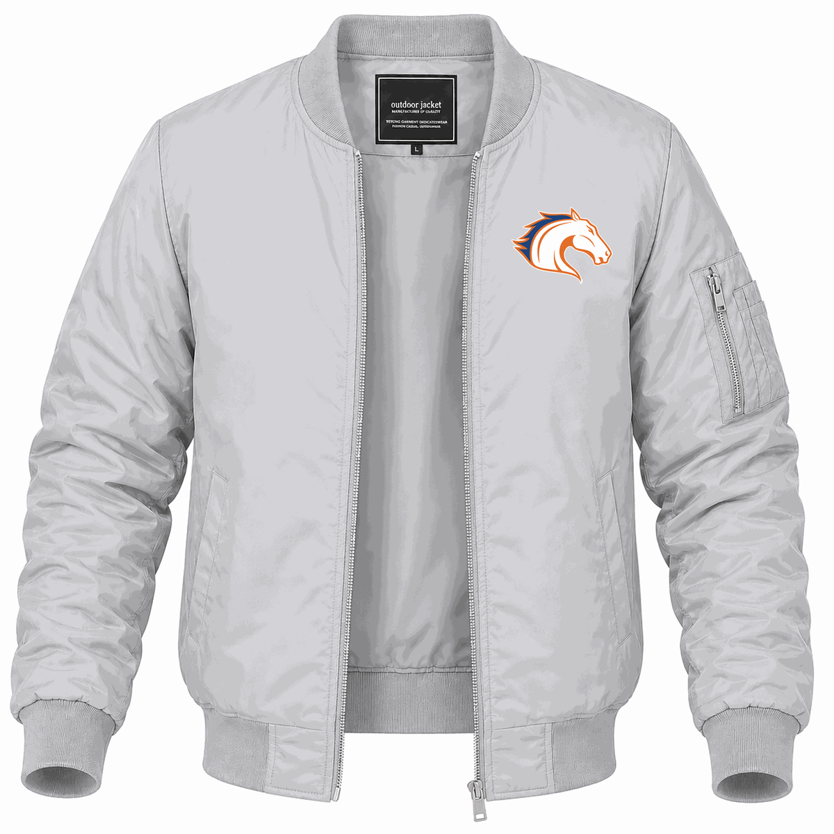 Men's Texas Arlington Mavericks Logo Lightweight Bomber Jacket - Gray