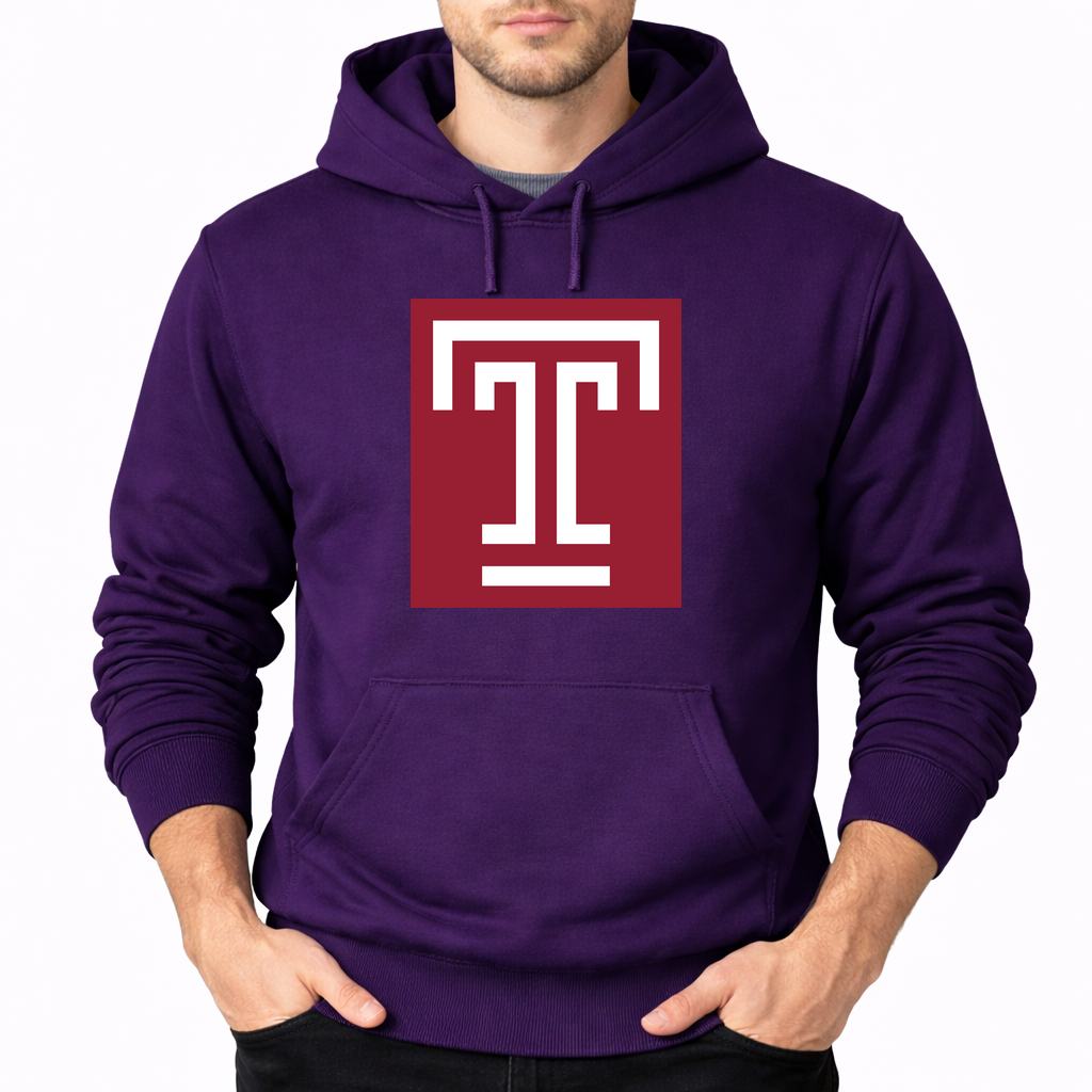 Men's Temple Owls Pullover Hoodie - Purple