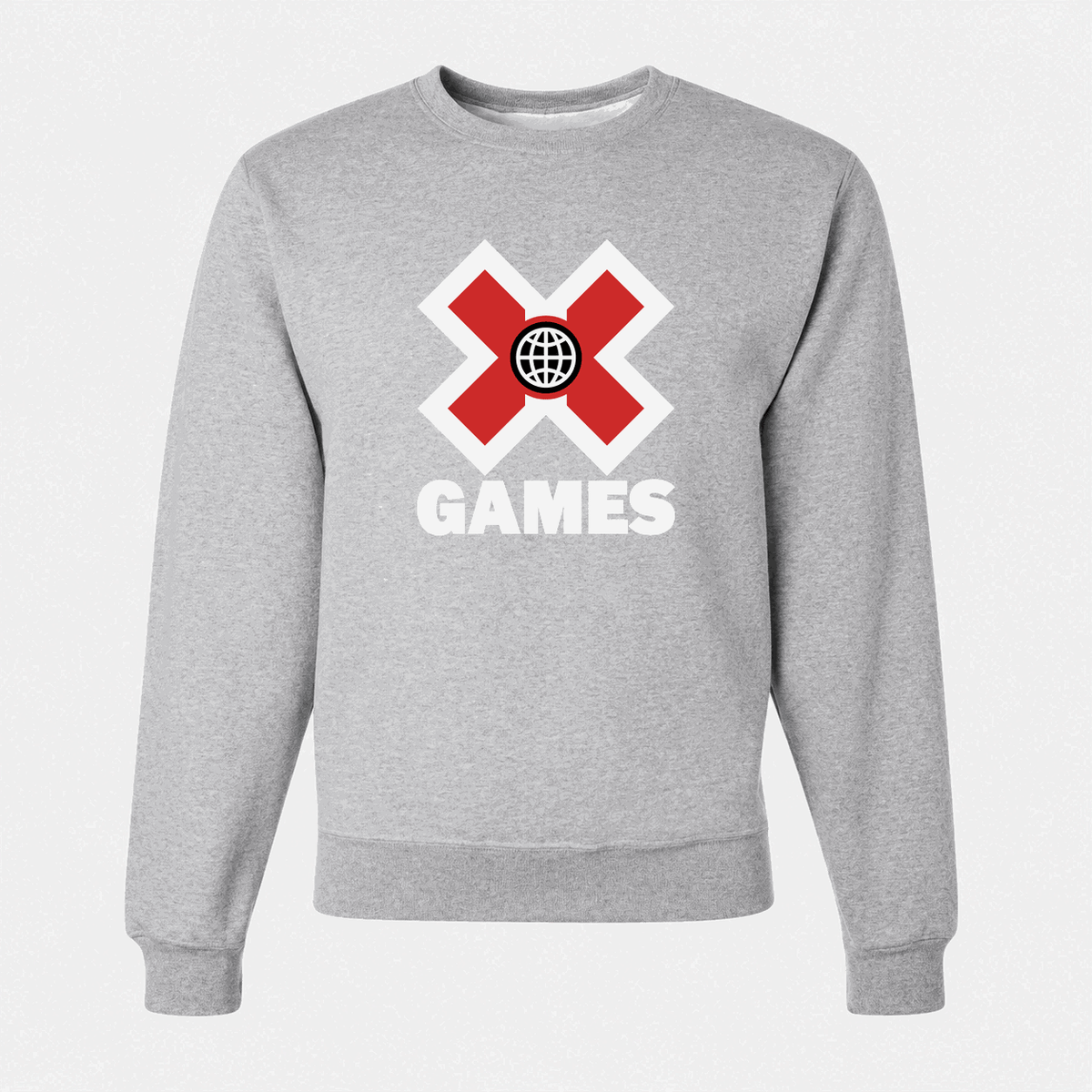 Men's X Games White Logo Crewneck Sweatshirt - Gray