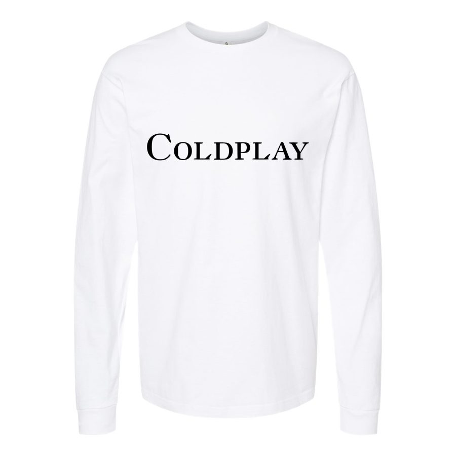 Men's Coldplay-Logo-768x432 Long sleeves Cotton Blend T-Shirt - White