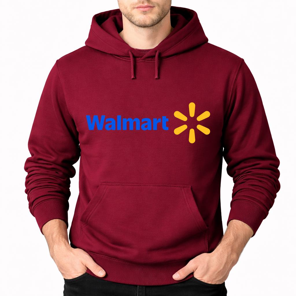 Men's Walmart Pullover Hoodie - Burgundy