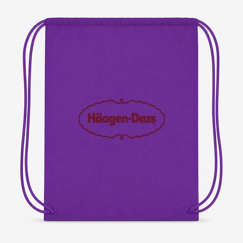 Haagen Datz Food Drawstring Bag - Purple